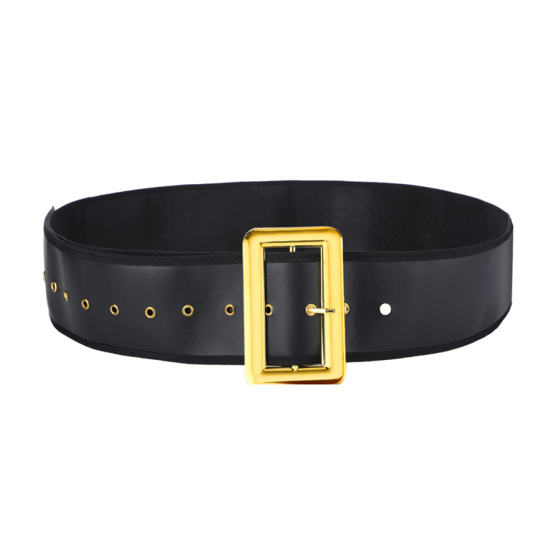 Centură Moș Crăciun, extra-wide, din piele sintetică, cataramă cu știft, lățime groasă (>4 cm)