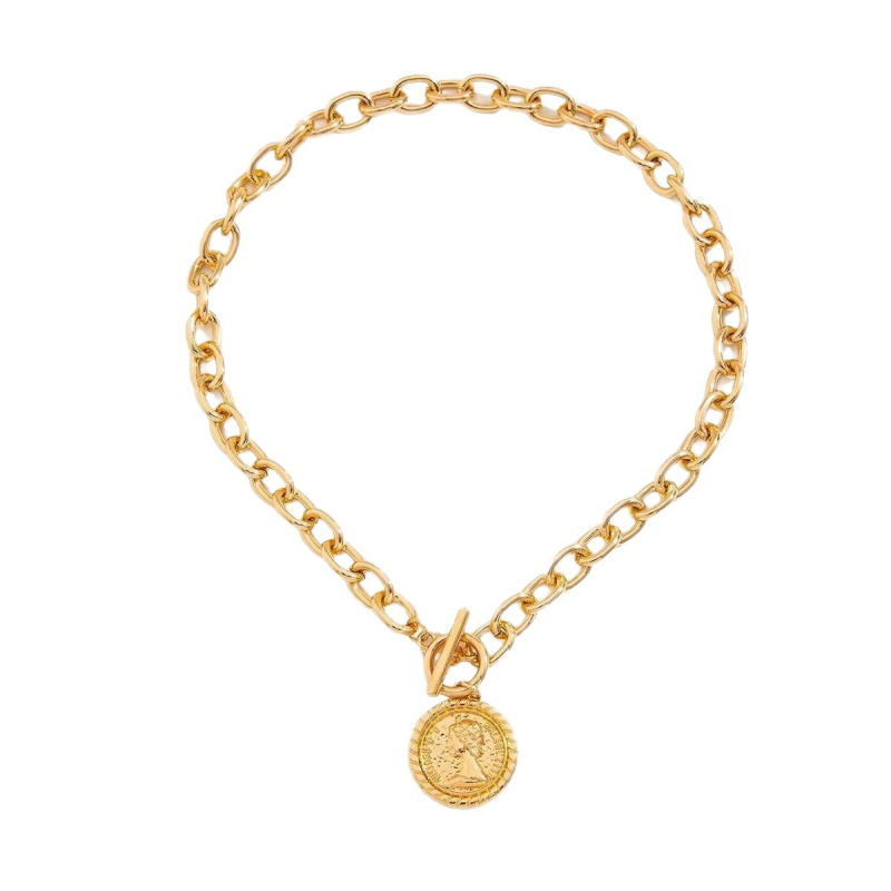 Colier din oțel inoxidabil 316, pandant geometric rotund, metal acoperit, Brand Beautiful bracelet