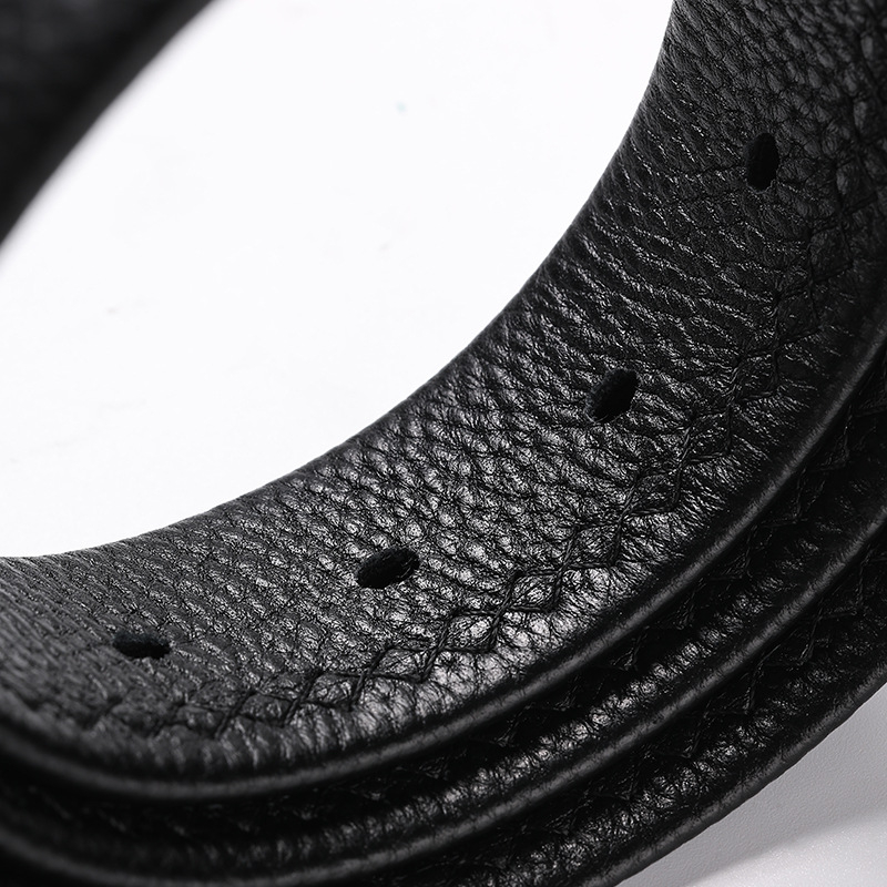 Curea din piele de vițel, prim strat, catarama din aliaj, închidere automată, lățime 2–4 cm, stil business, versatil, elegant, primăvara 2025