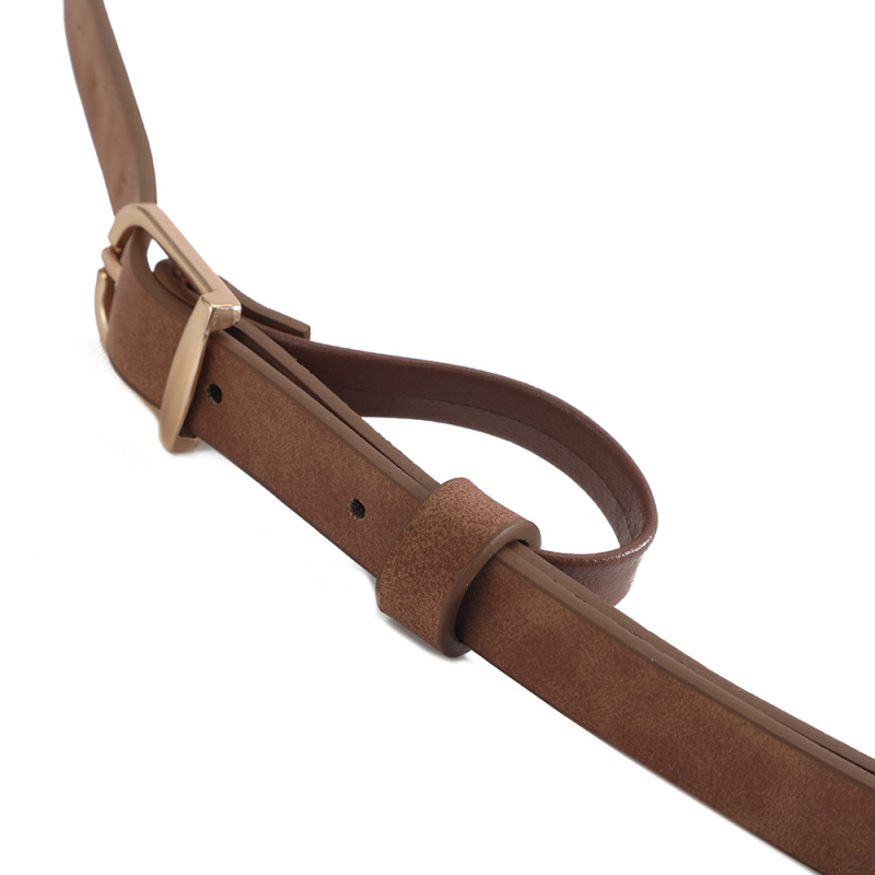 Centură subțire din PU pentru femei, cataramă cu pin, cataramă din aliaj, stil vintage retro, finisaj electroplacat