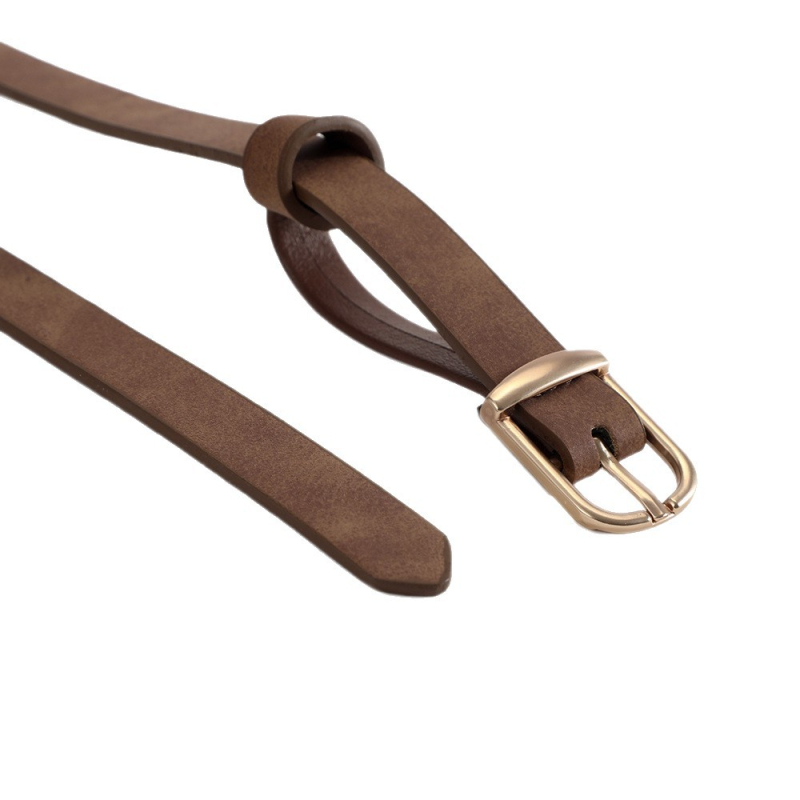 Centură subțire din PU pentru femei, cataramă cu pin, cataramă din aliaj, stil vintage retro, finisaj electroplacat