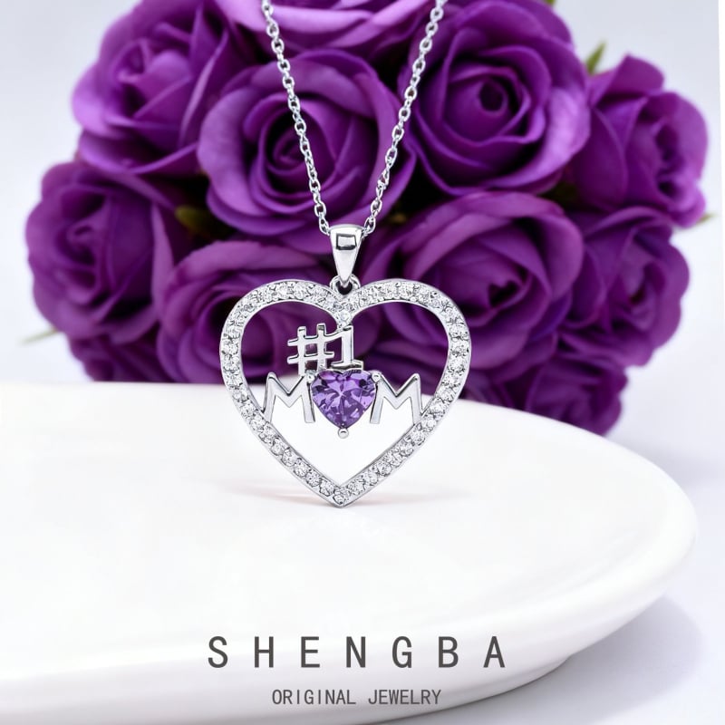 Colier inimă, din argint 925, lanț electroplacat, pandantiv din cupru