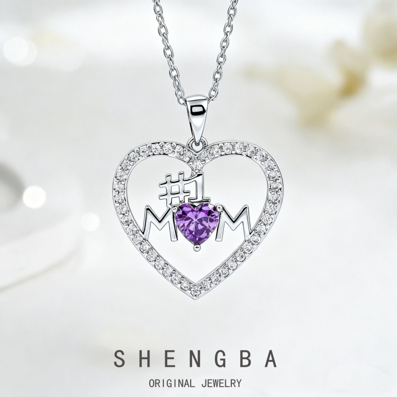 Colier inimă, din argint 925, lanț electroplacat, pandantiv din cupru