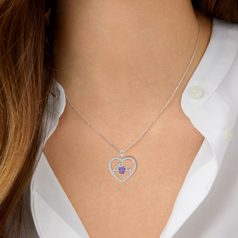 Colier inimă, din argint 925, lanț electroplacat, pandantiv din cupru