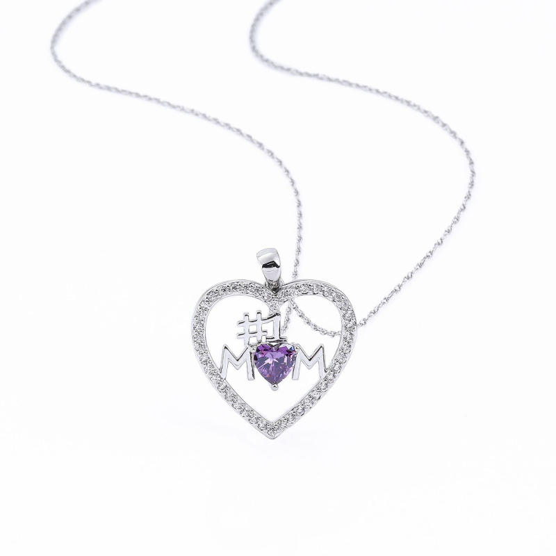 Colier inimă, din argint 925, lanț electroplacat, pandantiv din cupru