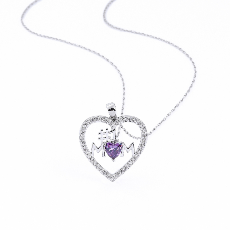 Colier inimă, din argint 925, lanț electroplacat, pandantiv din cupru