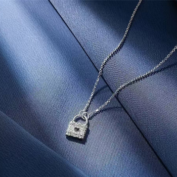 Colier cu pandantiv lacăt în formă de inimă pentru cupluri, aliaj, vară 2023, stil fashion