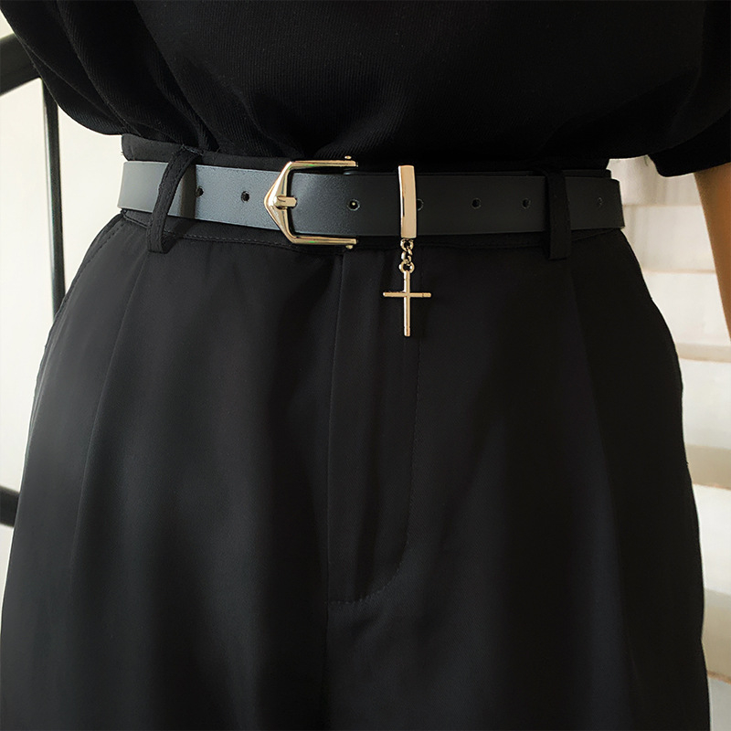 Centură din piele ecologică, cataramă din aliaj, închidere cu știft, lățime 2-4 cm, Vară 2024