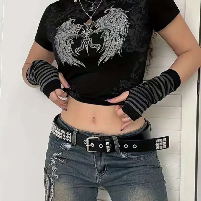 Curea pentru jeanși cu stil retro punk, din piele artificială, cataramă din fier, închidere cu cui, lățime 2–4 cm, decor cu mărgele