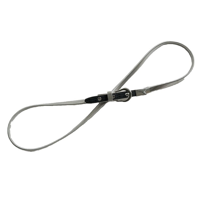 Ženski metalni pojas za struk s elastičnim lancem za haljine, minimalističkog dizajna, širina <2 cm, kopča na klik, elektroplatiranje