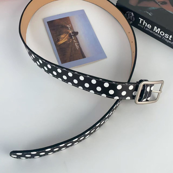 Curea pentru femei din piele artificială, cataramă din aliaj, închidere cu pin, lățime 2–4 cm, design cu puncte