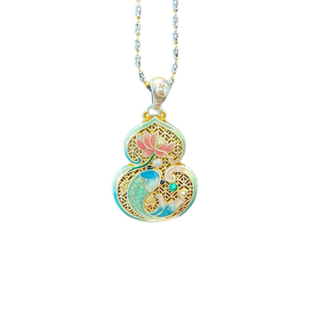 Colier din argint sterling cu pandantiv geometric placat electroplatinat