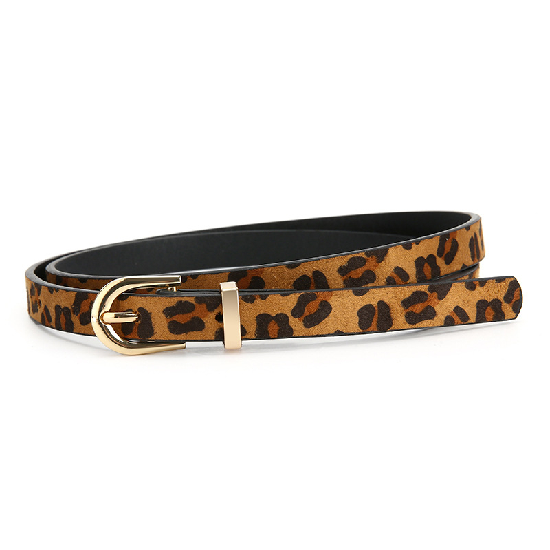 Női vékony öv leopard mintával, ötvözet csattal, tűcsattal, vintage jazz stílus