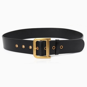 Centură din piele naturală pentru femei – lățime >4 cm, cataramă din aliaj cu pin, stil boem retro, Ouhao Leather Goods