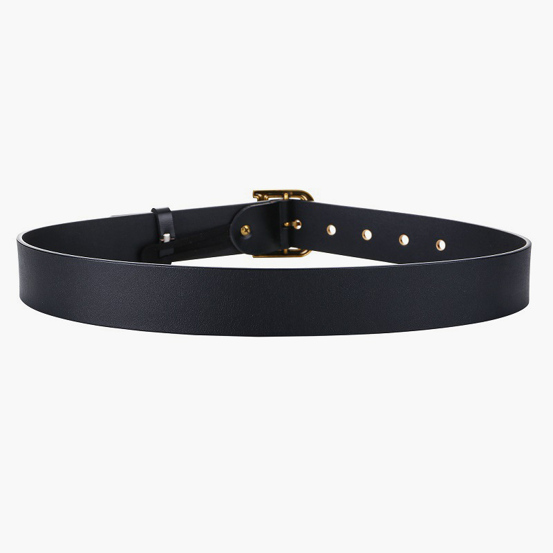 Centură din piele naturală pentru femei – lățime >4 cm, cataramă din aliaj cu pin, stil boem retro, Ouhao Leather Goods