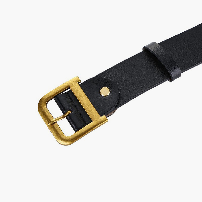 Centură din piele naturală pentru femei – lățime >4 cm, cataramă din aliaj cu pin, stil boem retro, Ouhao Leather Goods