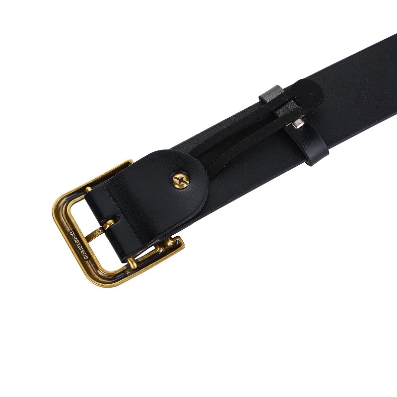 Centură din piele naturală pentru femei – lățime >4 cm, cataramă din aliaj cu pin, stil boem retro, Ouhao Leather Goods