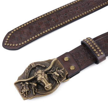 Curea din piele PU cu cataramă din aliaj, închidere cu placă, lățime 2-4 cm, stil retro vintage, design reliefat