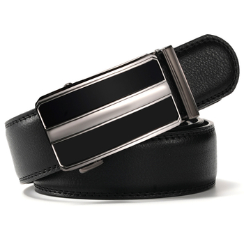 Curea pentru bărbați din piele naturală, strat dublu de piele, cataramă automată din aliaj, lățime 2–4 cm