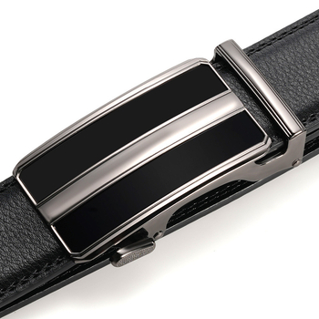 Curea pentru bărbați din piele naturală, strat dublu de piele, cataramă automată din aliaj, lățime 2–4 cm