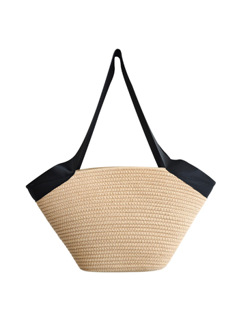 Geantă Tote Milia din sfoară de bumbac, stil Ins, minimalism urban, fără căptușeală, formă orizontală pătrată, cataramă H