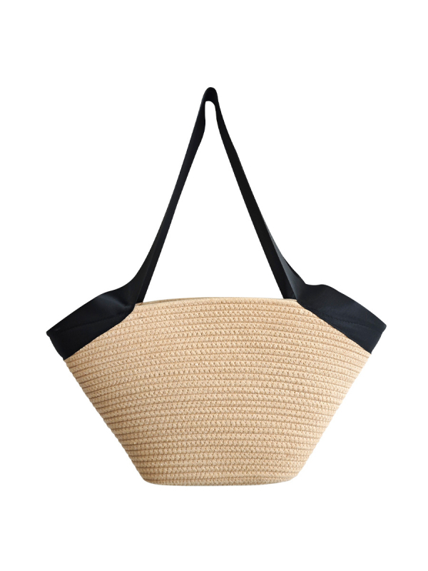 Geantă Tote Milia din sfoară de bumbac, stil Ins, minimalism urban, fără căptușeală, formă orizontală pătrată, cataramă H