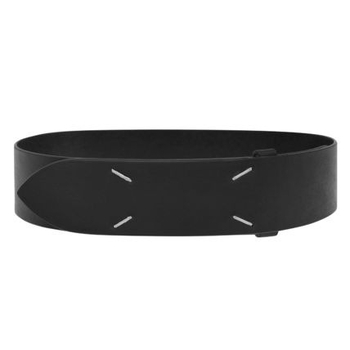 Centură M-Style din piele de vițel de primă calitate, cu cusături în patru colțuri, unisex, cataramă din aliaj cu pin