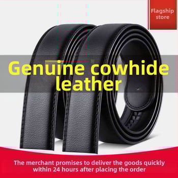 Curea pentru bărbați cu cataramă automată din piele naturală — piele split, cataramă din aliaj, model lychee cusut, finisaj electroplacat