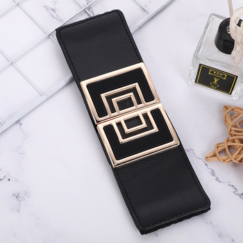 Curea de talie elastică, lată, cu cataramă din metal — buclă simplă, pentru toate sezoanele