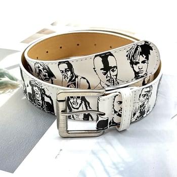 Curea din PU piele cu cataramă din fier, închidere cu știft, lățime 2-4 cm, embossing, stil hip-hop, Paqidun