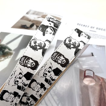 Curea din PU piele cu cataramă din fier, închidere cu știft, lățime 2-4 cm, embossing, stil hip-hop, Paqidun