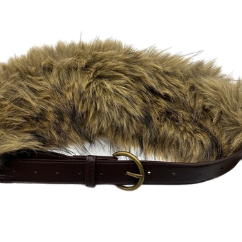 Női PU bőrszíj szőrös részlettel, ötvözet csat, tűs zár, kézzel kötött részlet, vintage inspiráció, tavasz 2025 megjelenés.