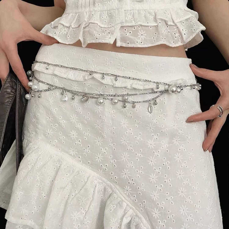 Metalni kaiš za struk s višeslojnim dizajnom – unisex, mladi, ljeto, proljeće 2025