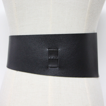 Curea largă pentru femei din piele artificială PU, cataramă PU, nod asimetric în formă de fundă, lățime peste 4 cm, model toamnă 2025