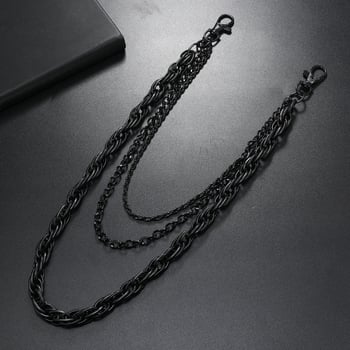 Metalni kaiš lanac za struk u punk stilu, dvostruki krug, unisex
