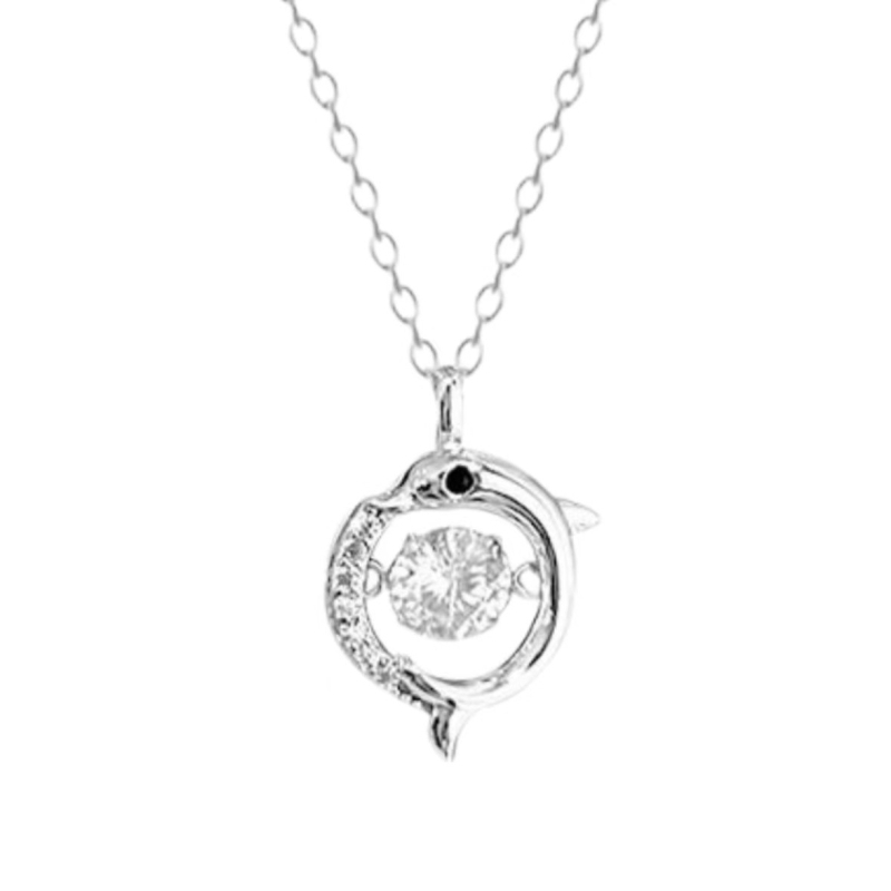 Colier din argint 925 cu motif Delfin-Stea, lanț reglabil 21–50 cm, greutate pandantiv 2,17 g