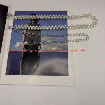Lanț de talie cu perle pentru femei, accesoriu decorativ simplu și elegant, lanț metalic, personalizare disponibilă