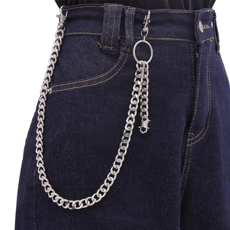 Pojasni lanac – hip-hop stil, metalni materijal, unisex, jedna petlja za pojas, proljeće 2025