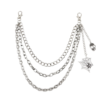 Colier de talie din metal cu motív craniu și pânză de păianjen, stil punk, pentru femei, personalizabil după desene și mostre