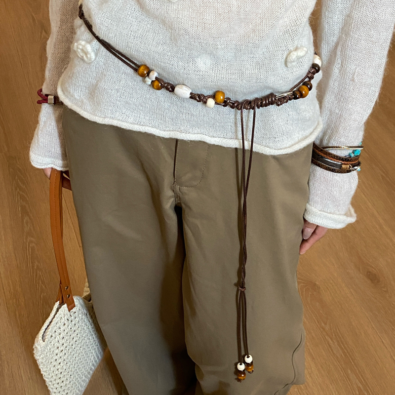 Ručni pleteni boho etnički pojas-lanac s perlicama za žene, modni dodatak za pojas