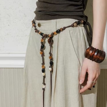 Ručni tkani kaiš za struk s perlicama, boemski stil, za odrasle žene