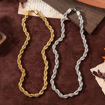 Colier din oțel inoxidabil, lanț drept, formă inimă, electroplacare, stil Old Money