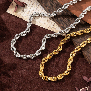 Colier din oțel inoxidabil, lanț drept, formă inimă, electroplacare, stil Old Money