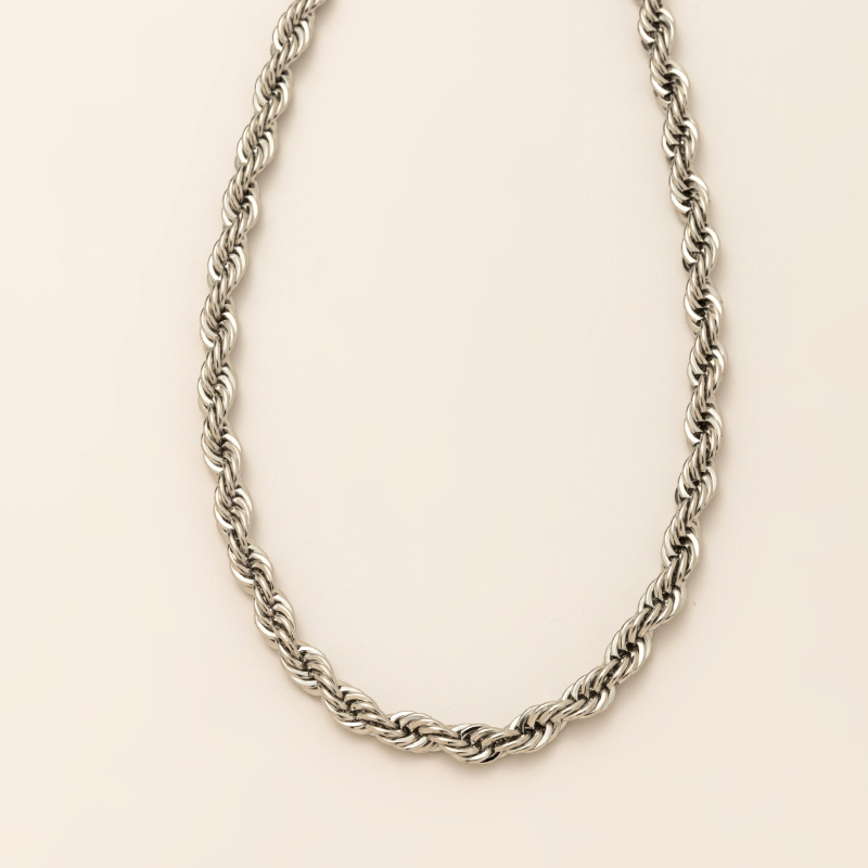 Colier din oțel inoxidabil, lanț drept, formă inimă, electroplacare, stil Old Money