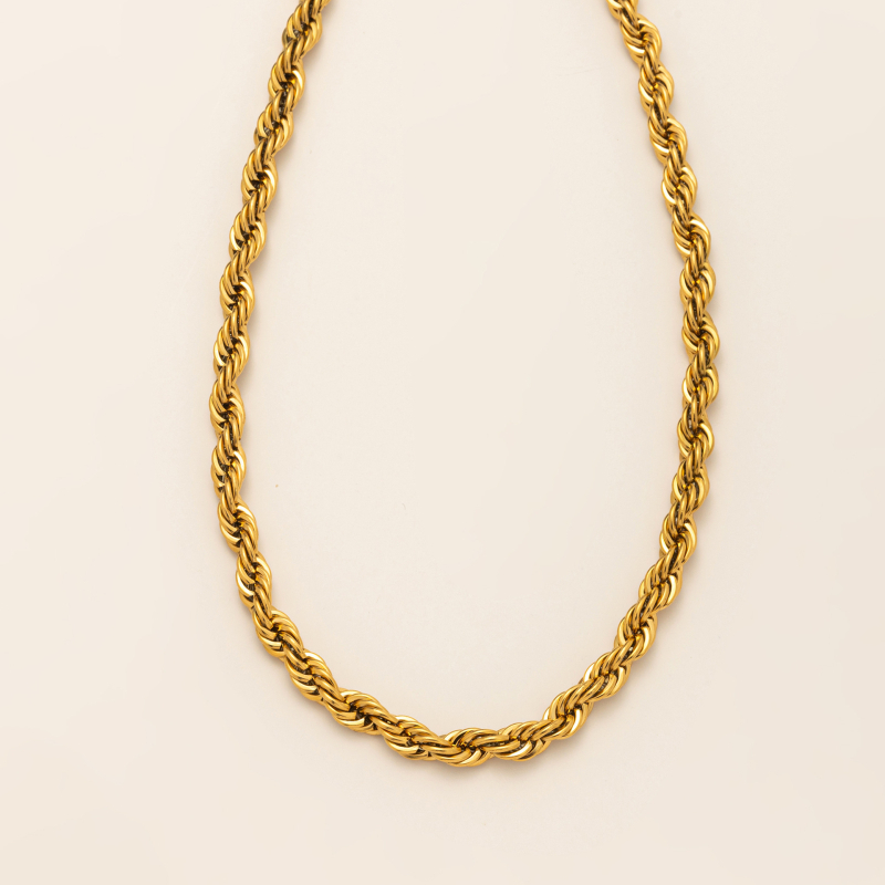 Colier din oțel inoxidabil, lanț drept, formă inimă, electroplacare, stil Old Money