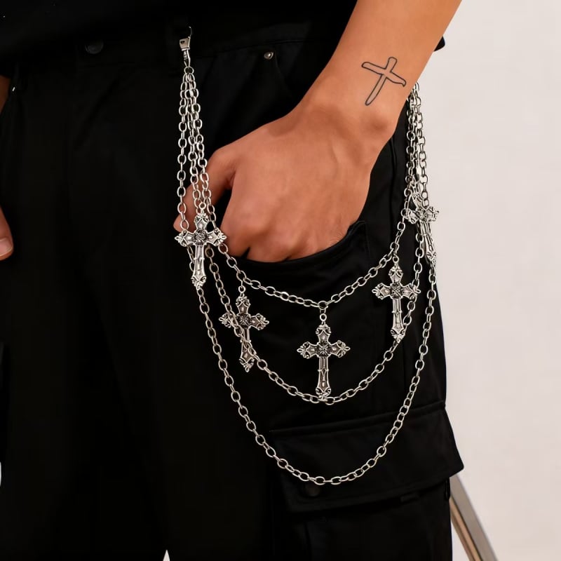 Unisex metalni kaiš za struk, višeslojni dizajn, modni stil