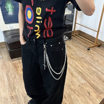 Ainworth nova pojasna lanac s kubanskim biserima, retro vibra, dvostruki sloj, unisex dodatak za hlače, hip-hop stil