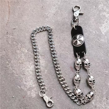 Hip-hop lanac za struk, metalni, dvostruki krug, duljina 60–80 cm