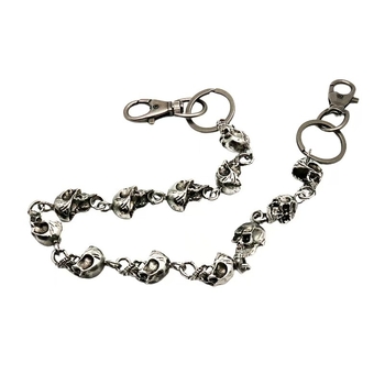Hip-hop lanac za struk, metalni, dvostruki krug, duljina 60–80 cm