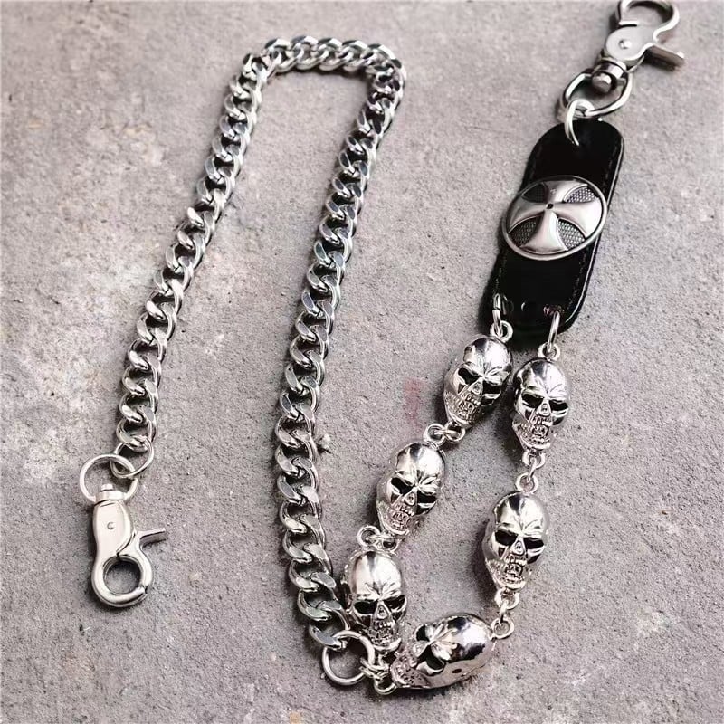 Hip-hop lanac za struk, metalni, dvostruki krug, duljina 60–80 cm